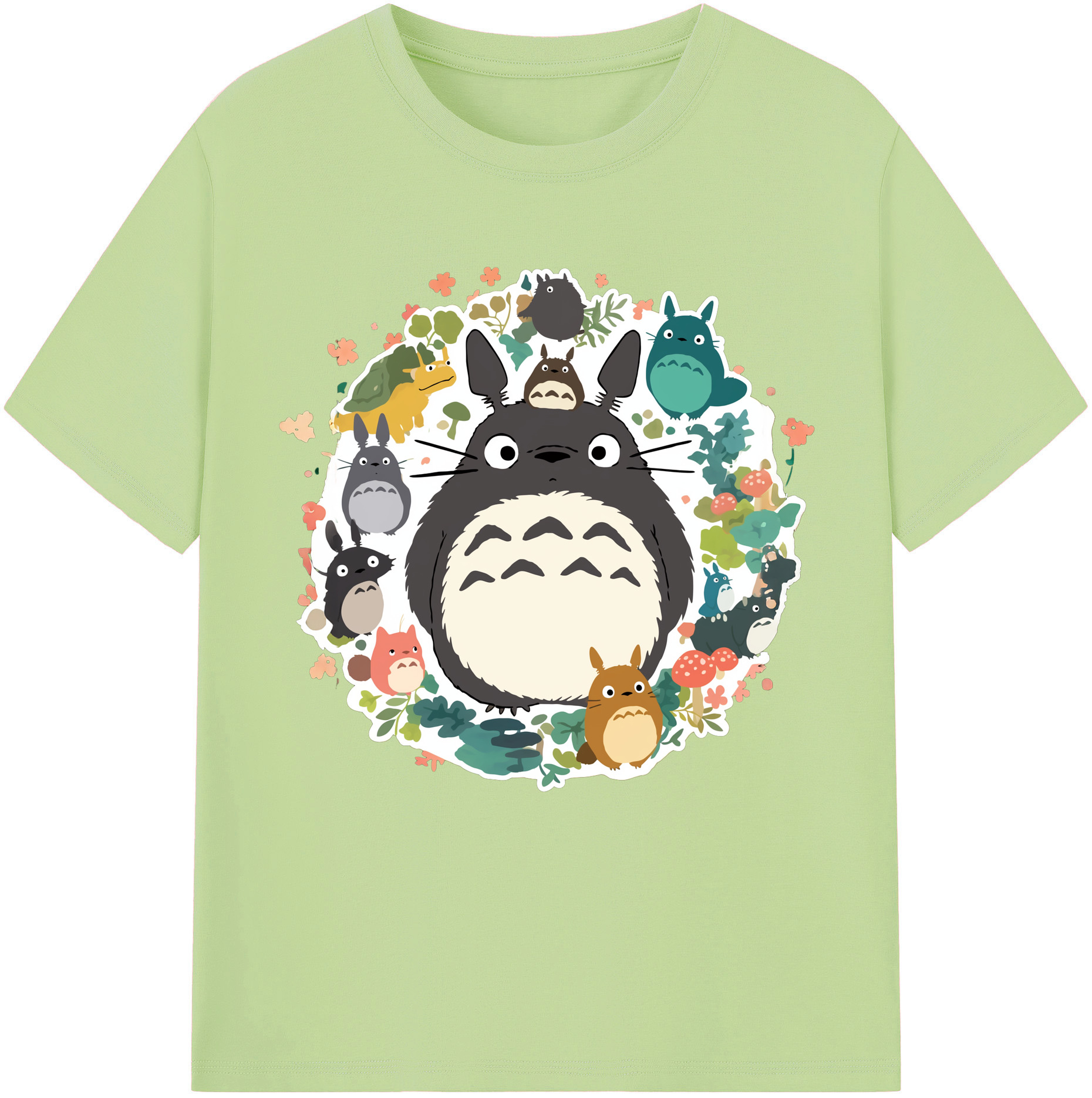 （画像用） となりのトトロ 草壁メイ 草壁サツキ My Neighbor Totoro Satsuki Kusakabe Mei Kusakabe 綿100％半袖Tシャツ（フロントプリント）